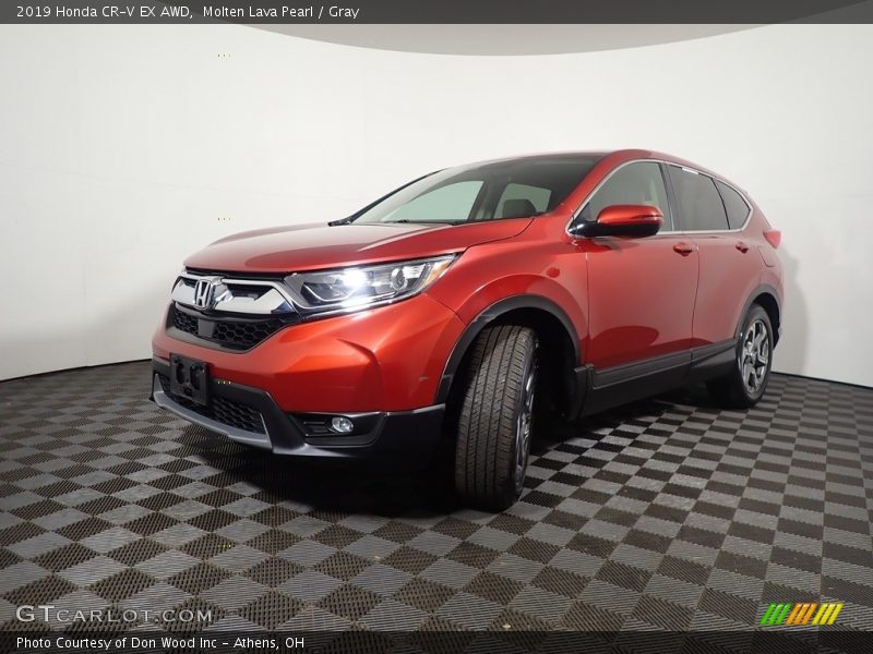 Molten Lava Pearl / Gray 2019 Honda CR-V EX AWD