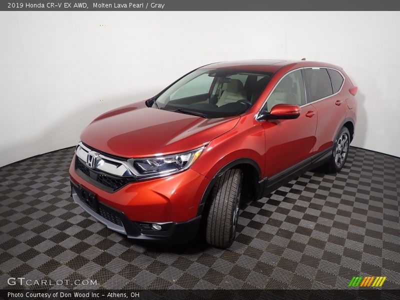 Molten Lava Pearl / Gray 2019 Honda CR-V EX AWD