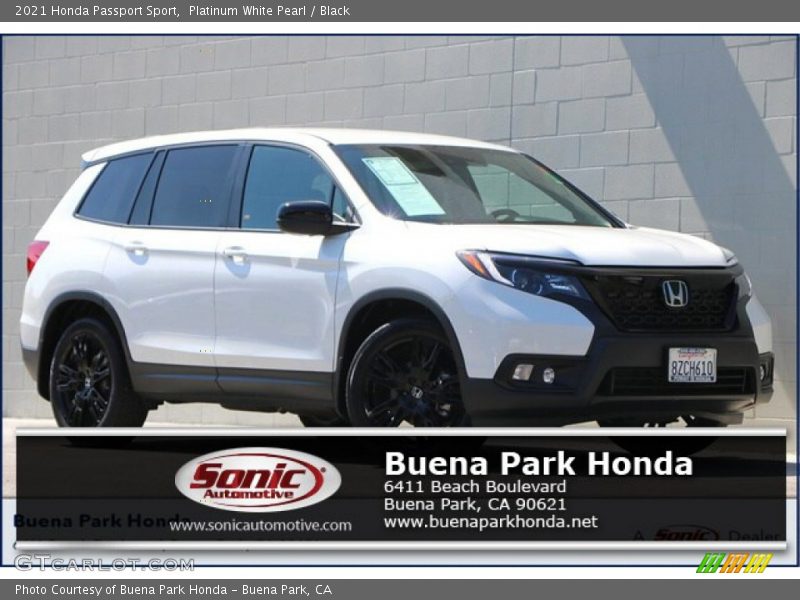 Platinum White Pearl / Black 2021 Honda Passport Sport