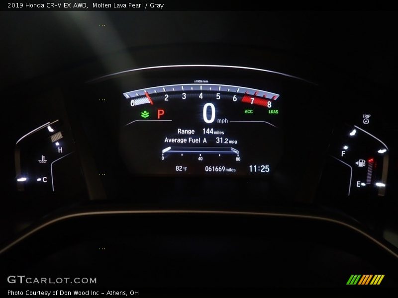 Molten Lava Pearl / Gray 2019 Honda CR-V EX AWD