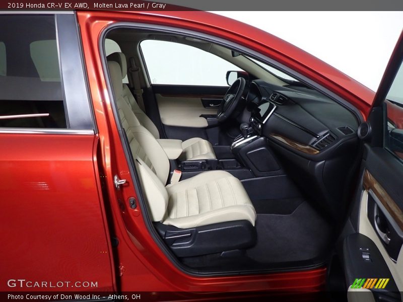 Molten Lava Pearl / Gray 2019 Honda CR-V EX AWD