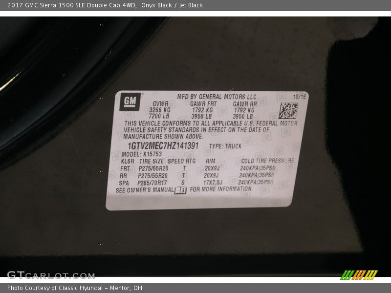 Onyx Black / Jet Black 2017 GMC Sierra 1500 SLE Double Cab 4WD