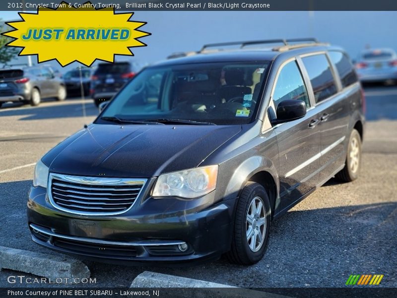 Brilliant Black Crystal Pearl / Black/Light Graystone 2012 Chrysler Town & Country Touring