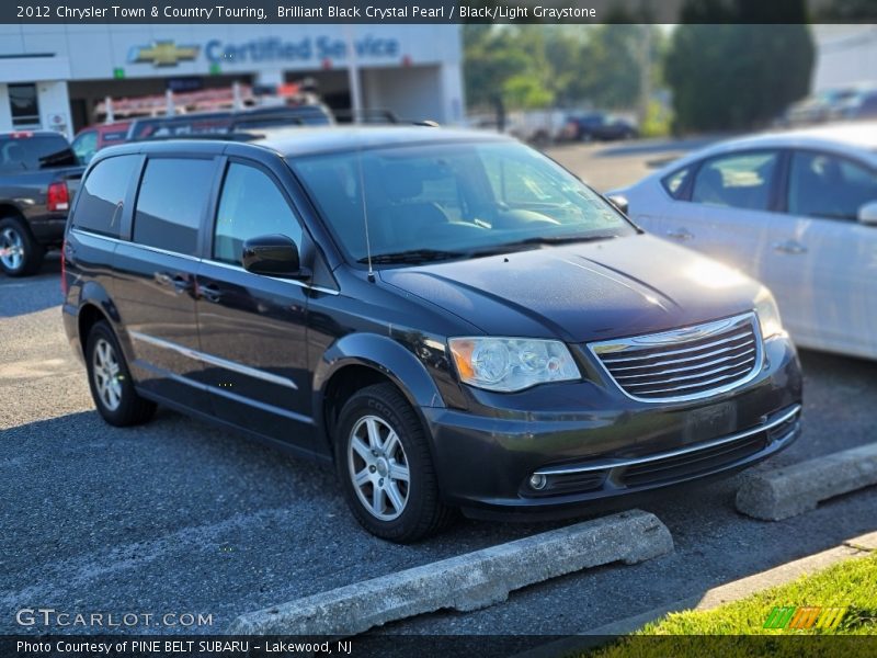 Brilliant Black Crystal Pearl / Black/Light Graystone 2012 Chrysler Town & Country Touring
