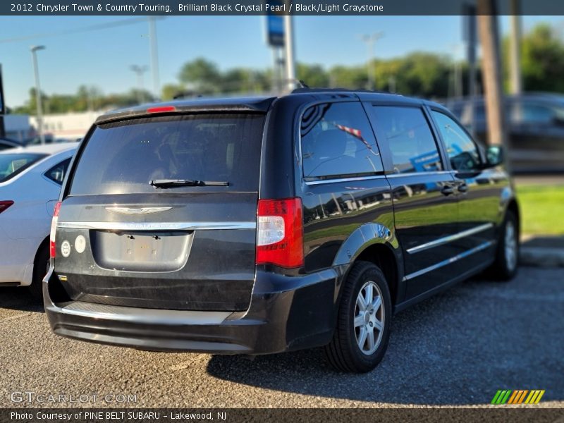 Brilliant Black Crystal Pearl / Black/Light Graystone 2012 Chrysler Town & Country Touring