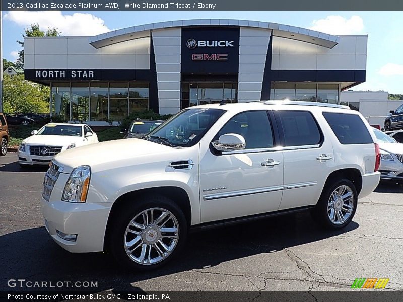 White Diamond Tricoat / Ebony 2013 Cadillac Escalade Platinum AWD