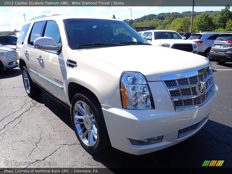 White Diamond Tricoat / Ebony 2013 Cadillac Escalade Platinum AWD