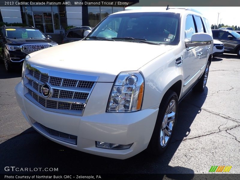 White Diamond Tricoat / Ebony 2013 Cadillac Escalade Platinum AWD