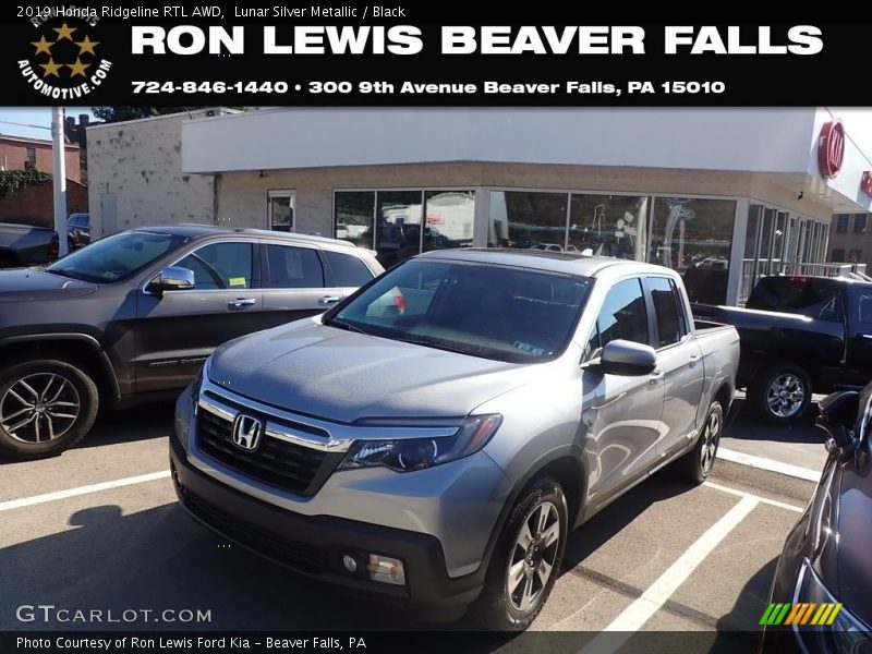 Lunar Silver Metallic / Black 2019 Honda Ridgeline RTL AWD