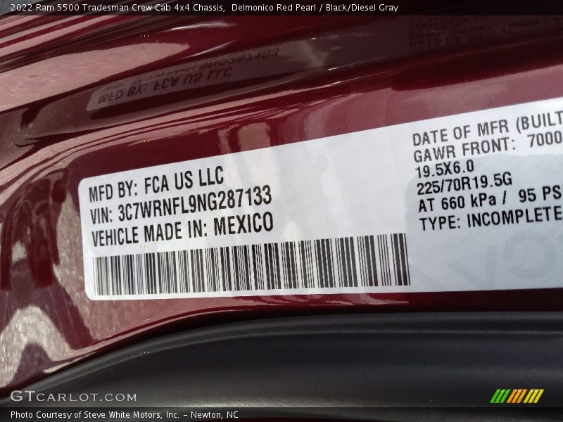 Delmonico Red Pearl / Black/Diesel Gray 2022 Ram 5500 Tradesman Crew Cab 4x4 Chassis