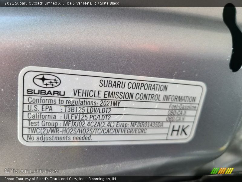 Ice Silver Metallic / Slate Black 2021 Subaru Outback Limited XT
