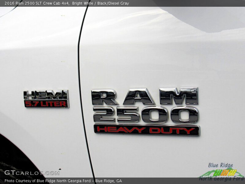 Bright White / Black/Diesel Gray 2016 Ram 2500 SLT Crew Cab 4x4
