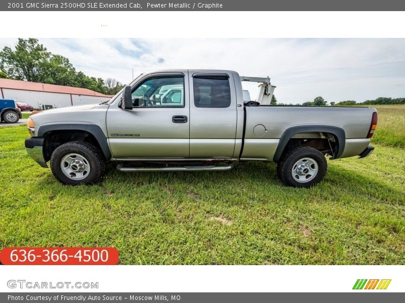 Pewter Metallic / Graphite 2001 GMC Sierra 2500HD SLE Extended Cab
