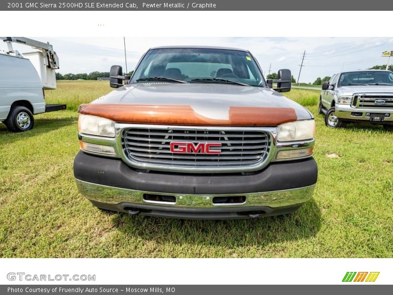 Pewter Metallic / Graphite 2001 GMC Sierra 2500HD SLE Extended Cab