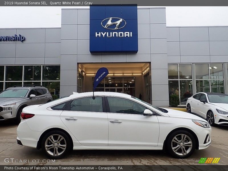 Quartz White Pearl / Gray 2019 Hyundai Sonata SEL