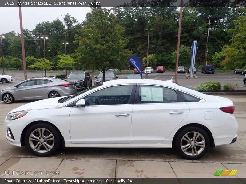 Quartz White Pearl / Gray 2019 Hyundai Sonata SEL