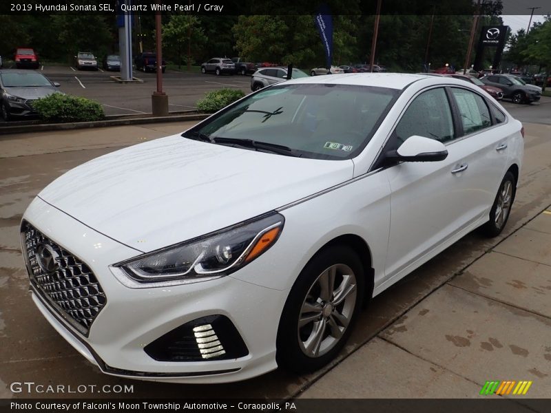 Quartz White Pearl / Gray 2019 Hyundai Sonata SEL