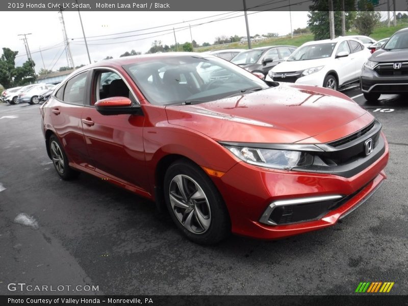 Molten Lava Pearl / Black 2019 Honda Civic LX Sedan