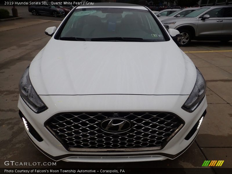 Quartz White Pearl / Gray 2019 Hyundai Sonata SEL