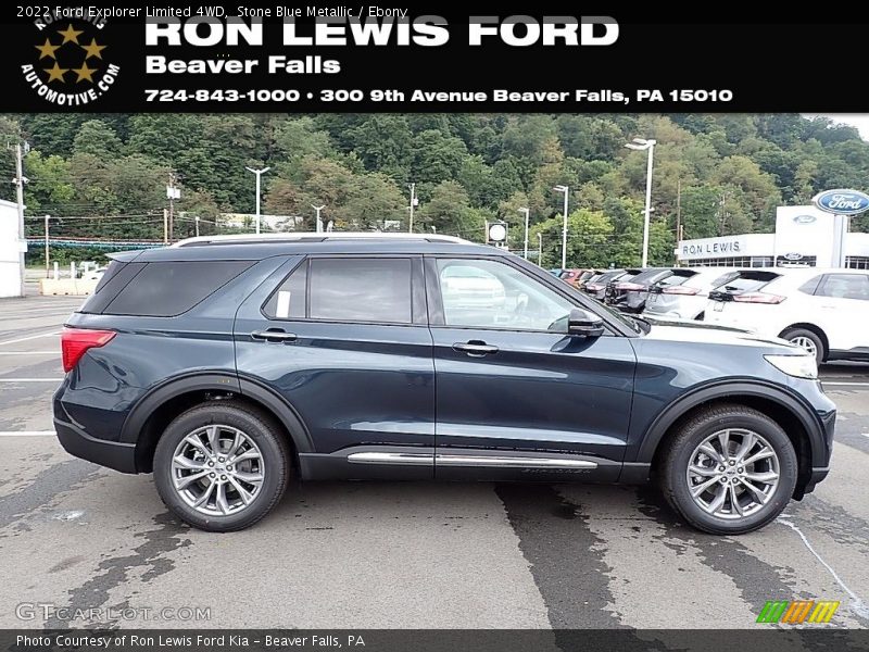 Stone Blue Metallic / Ebony 2022 Ford Explorer Limited 4WD