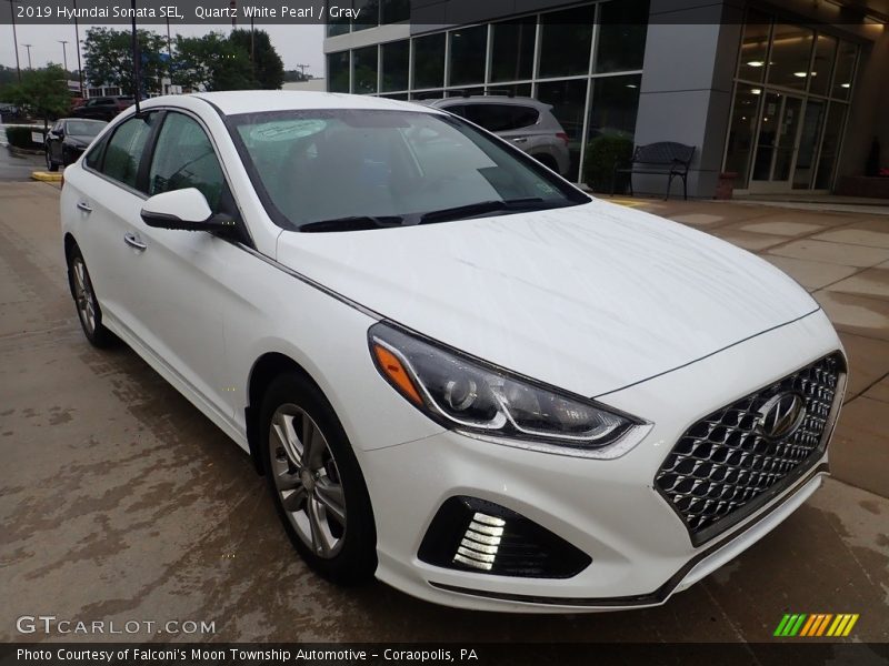 Quartz White Pearl / Gray 2019 Hyundai Sonata SEL