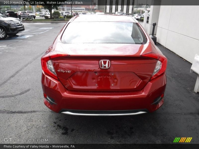 Molten Lava Pearl / Black 2019 Honda Civic LX Sedan