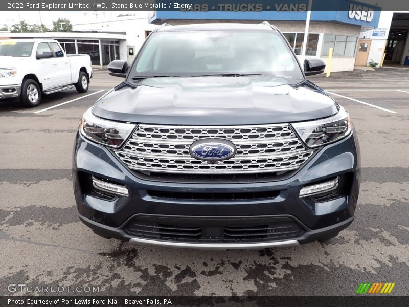 Stone Blue Metallic / Ebony 2022 Ford Explorer Limited 4WD