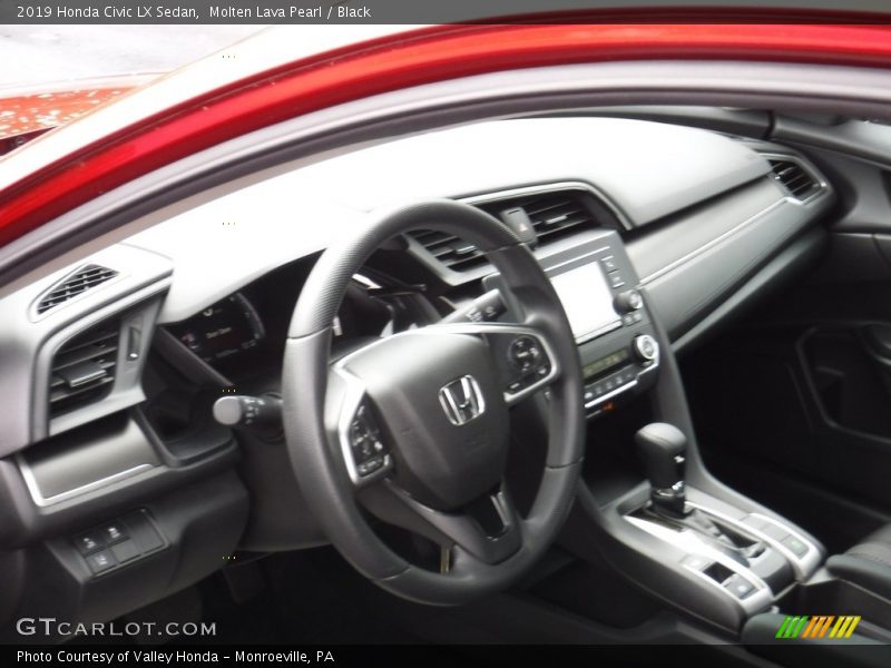 Molten Lava Pearl / Black 2019 Honda Civic LX Sedan