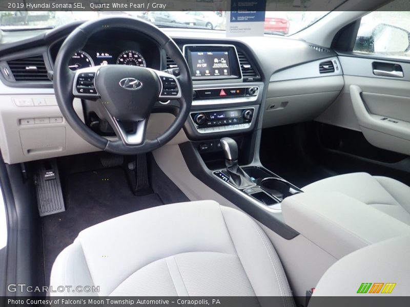 Quartz White Pearl / Gray 2019 Hyundai Sonata SEL
