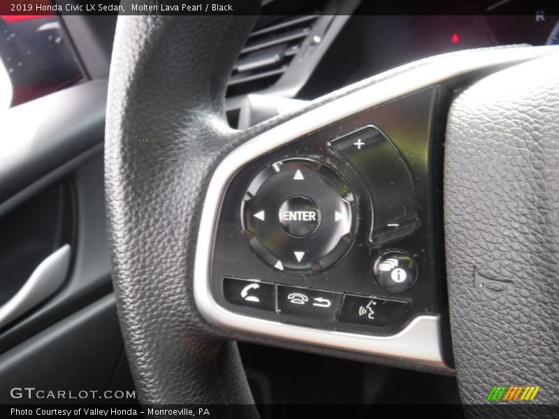 Molten Lava Pearl / Black 2019 Honda Civic LX Sedan