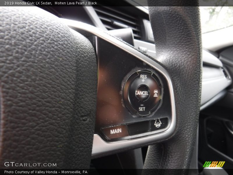 Molten Lava Pearl / Black 2019 Honda Civic LX Sedan