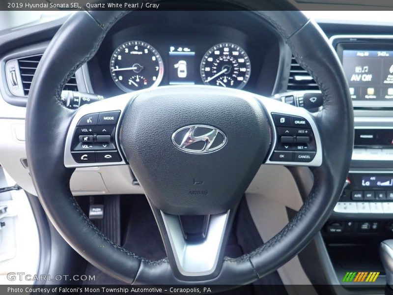 Quartz White Pearl / Gray 2019 Hyundai Sonata SEL