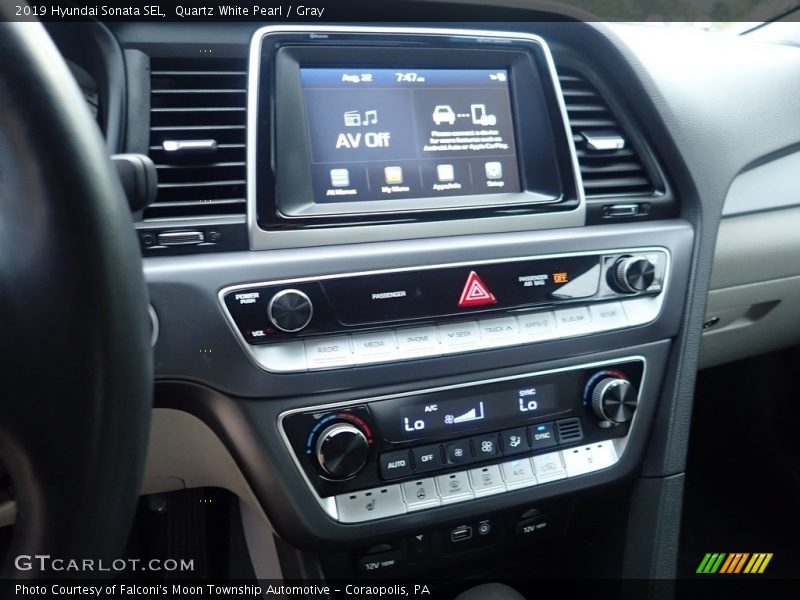 Quartz White Pearl / Gray 2019 Hyundai Sonata SEL