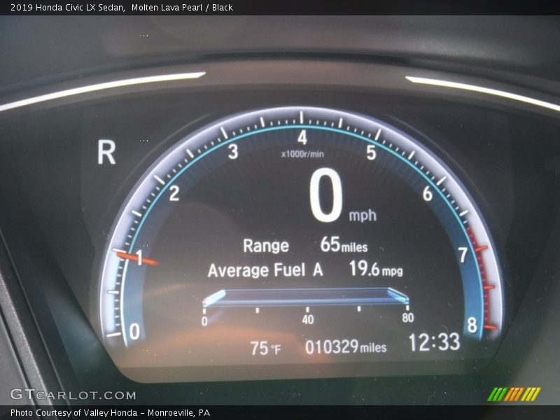 Molten Lava Pearl / Black 2019 Honda Civic LX Sedan