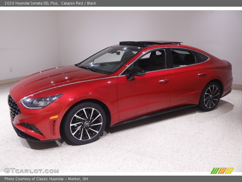 Calypso Red / Black 2020 Hyundai Sonata SEL Plus