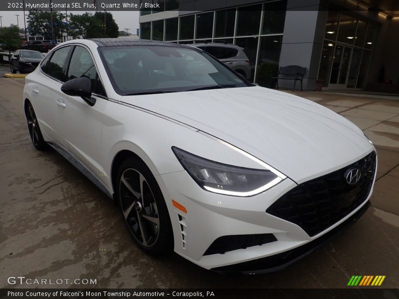 Quartz White / Black 2022 Hyundai Sonata SEL Plus