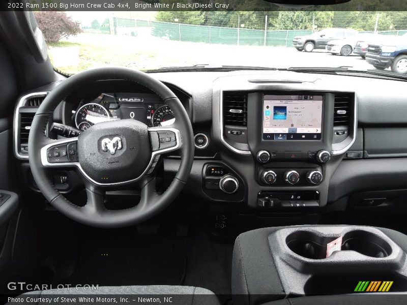 Bright White / Black/Diesel Gray 2022 Ram 1500 Big Horn Crew Cab 4x4