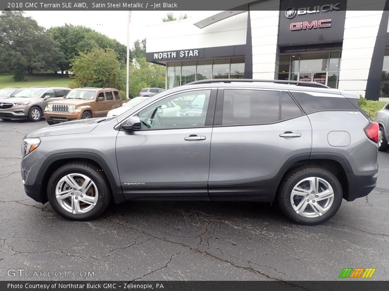 Satin Steel Metallic / ­Jet Black 2018 GMC Terrain SLE AWD