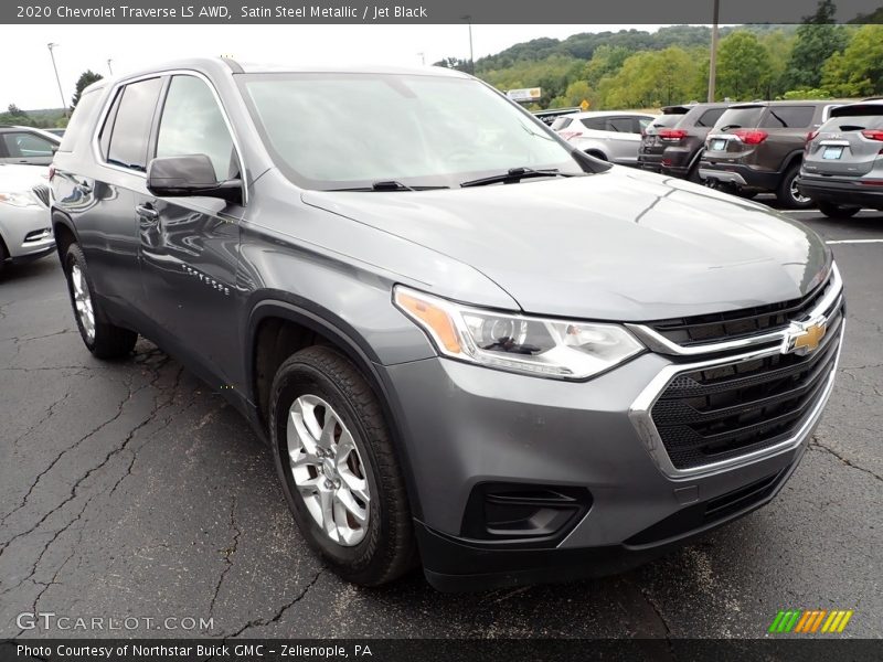 Satin Steel Metallic / Jet Black 2020 Chevrolet Traverse LS AWD