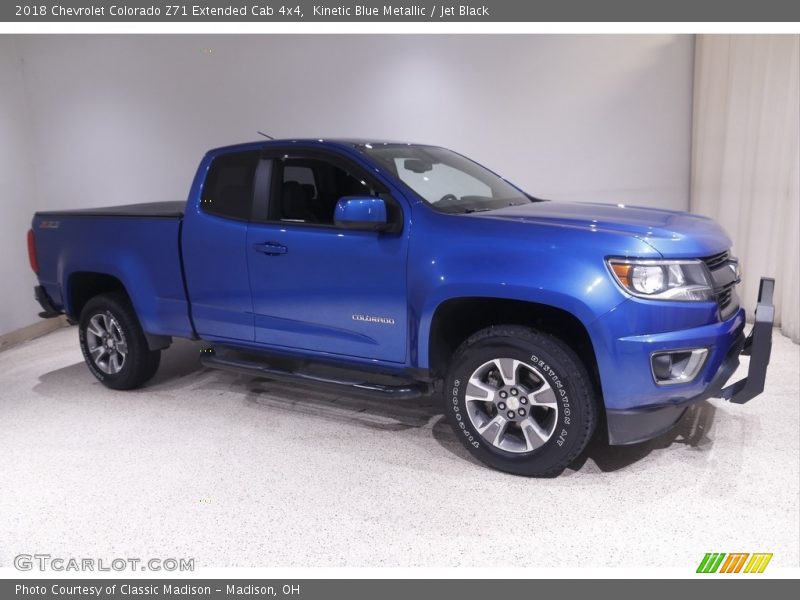 Kinetic Blue Metallic / Jet Black 2018 Chevrolet Colorado Z71 Extended Cab 4x4