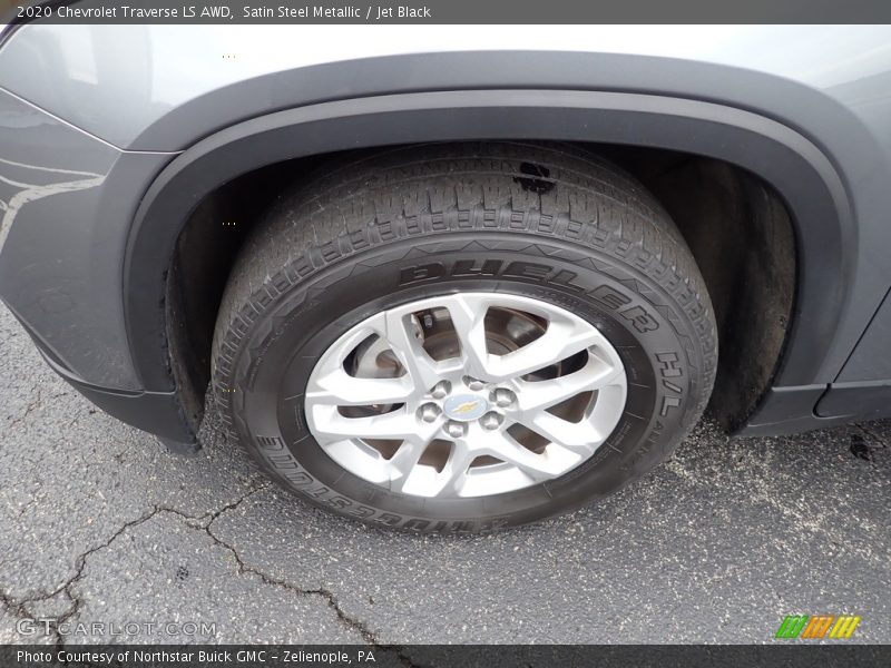 Satin Steel Metallic / Jet Black 2020 Chevrolet Traverse LS AWD