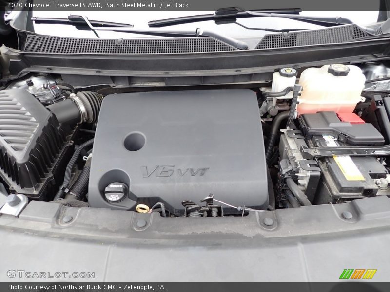 Satin Steel Metallic / Jet Black 2020 Chevrolet Traverse LS AWD