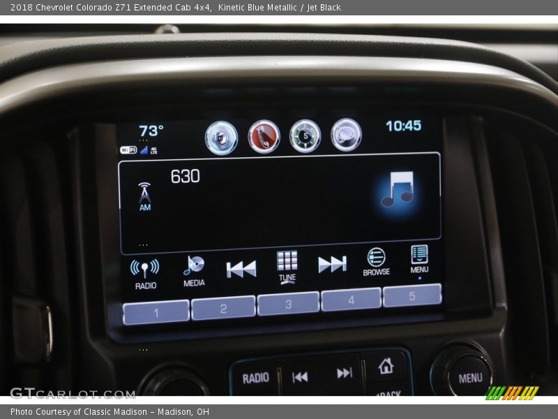 Kinetic Blue Metallic / Jet Black 2018 Chevrolet Colorado Z71 Extended Cab 4x4