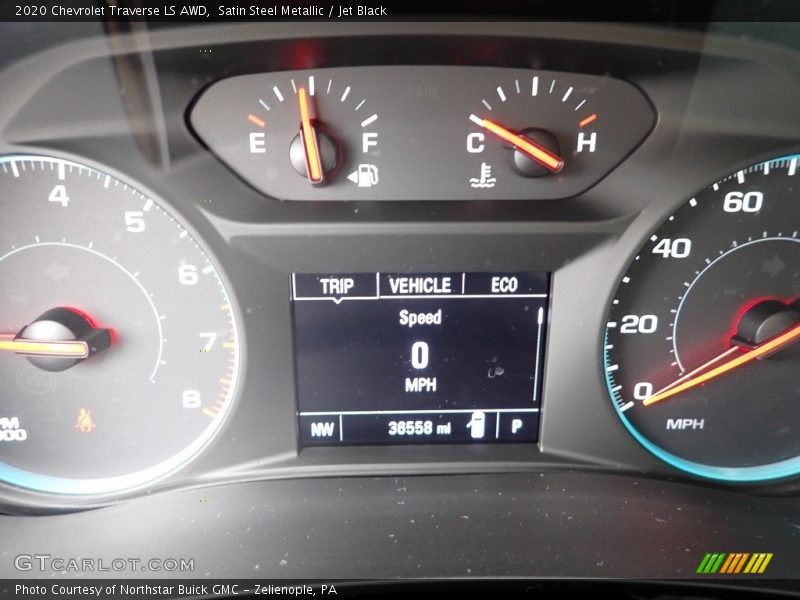 Satin Steel Metallic / Jet Black 2020 Chevrolet Traverse LS AWD