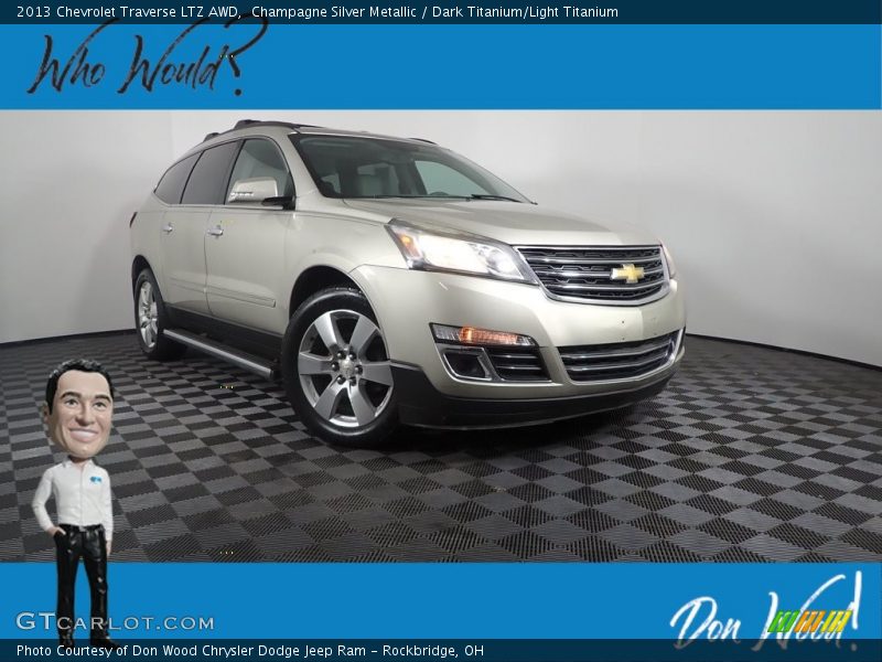Champagne Silver Metallic / Dark Titanium/Light Titanium 2013 Chevrolet Traverse LTZ AWD