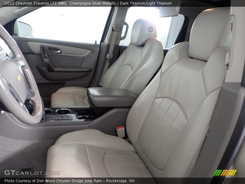 Champagne Silver Metallic / Dark Titanium/Light Titanium 2013 Chevrolet Traverse LTZ AWD