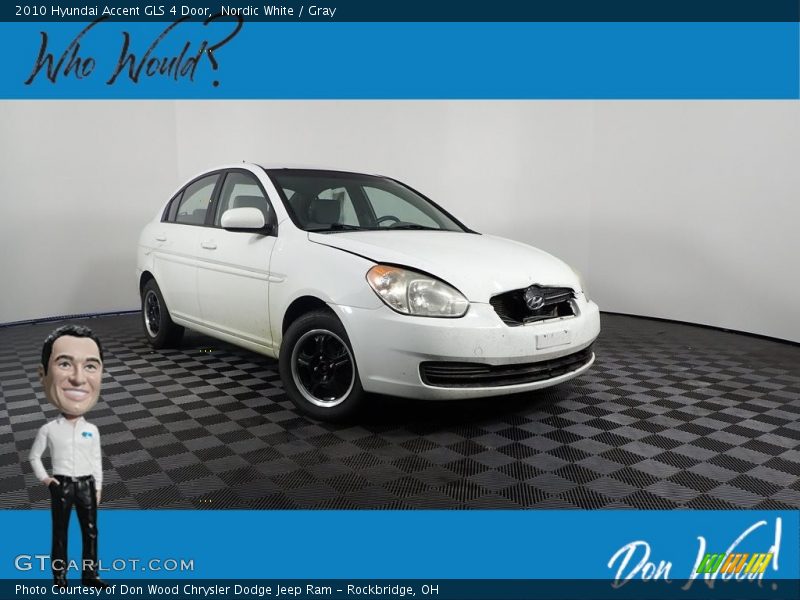 Nordic White / Gray 2010 Hyundai Accent GLS 4 Door