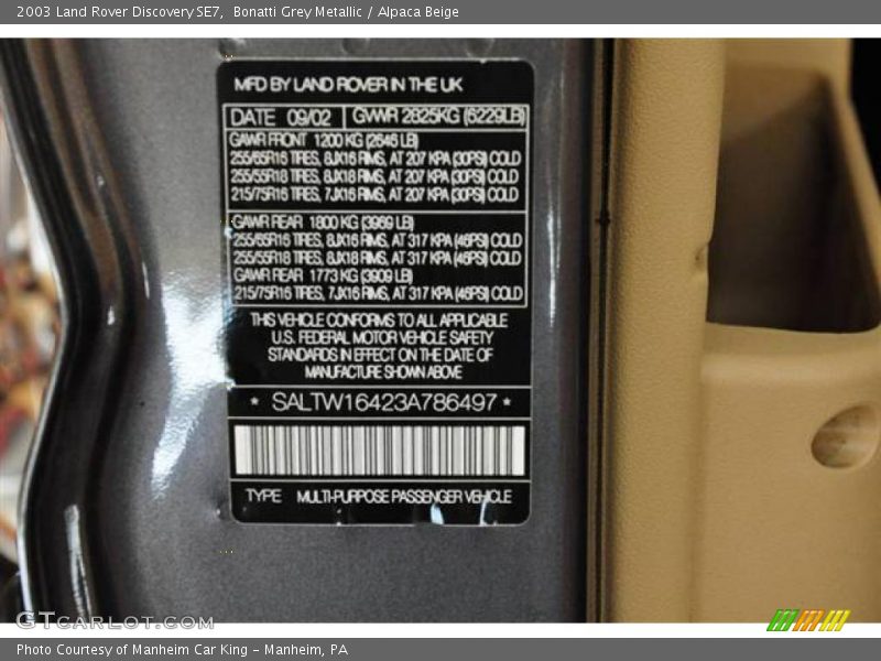 Bonatti Grey Metallic / Alpaca Beige 2003 Land Rover Discovery SE7