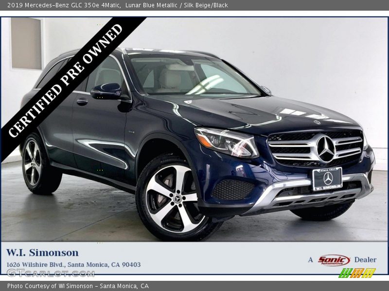 Lunar Blue Metallic / Silk Beige/Black 2019 Mercedes-Benz GLC 350e 4Matic