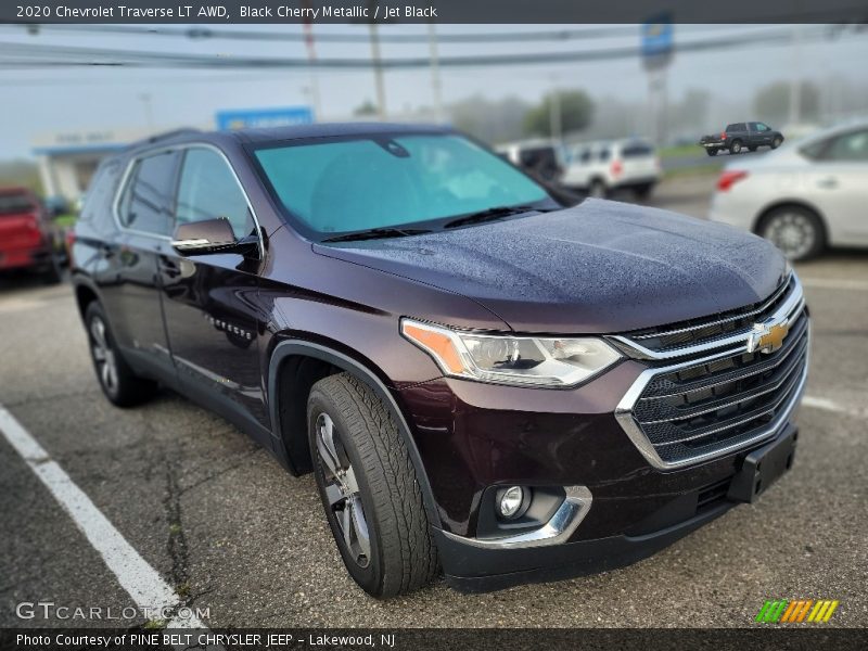 Black Cherry Metallic / Jet Black 2020 Chevrolet Traverse LT AWD
